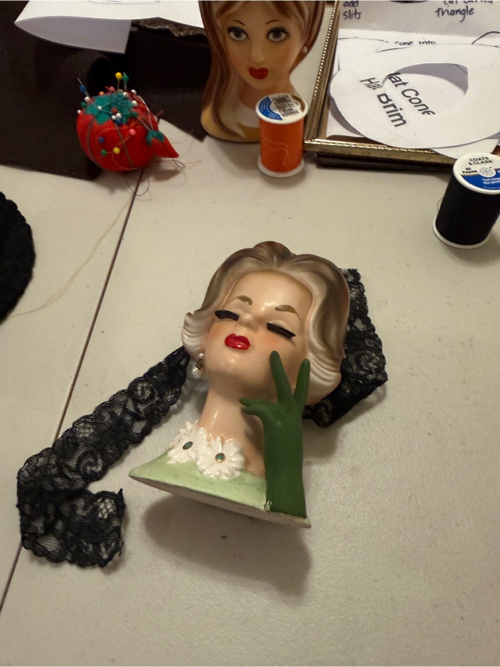 OOAK Fall Witch Dorris Day Napco Head Vase made by Me! - Picture 17 of 17
